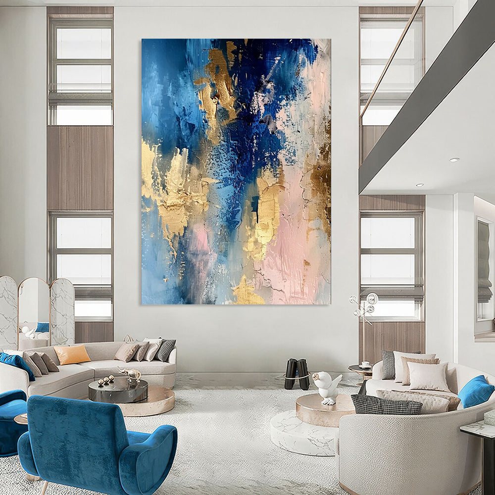 Colossal - Sized Hand - Painted Custom Abstract Gem for Entryway and Living Room DTP072