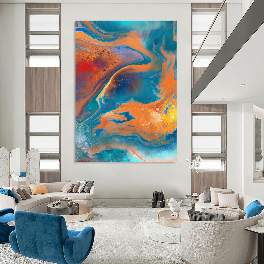 Graceful Textured Abstract Mural for Dining Room & Entryway DKH0940