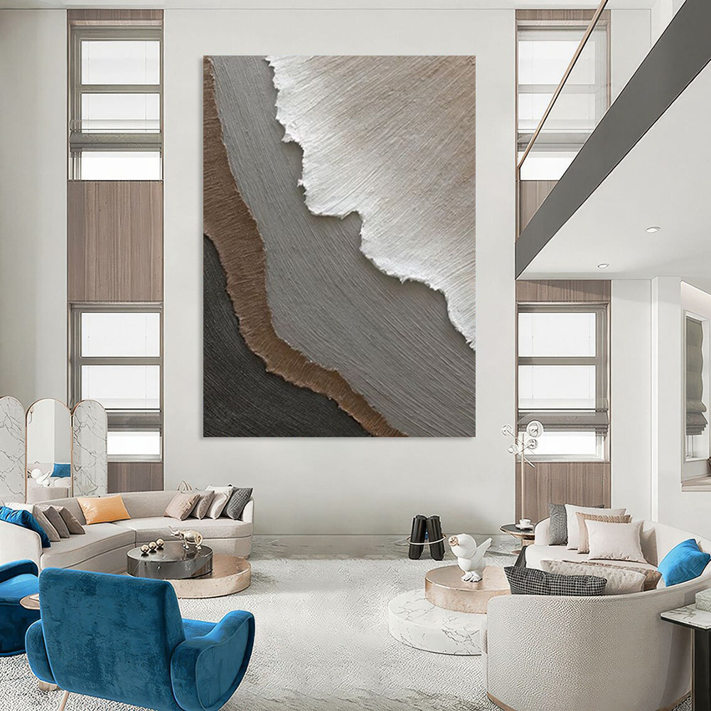 Custom Hand-Painted Abstract Art: Big Sizes & Textured Wonders for Bar & Hotel DTP269