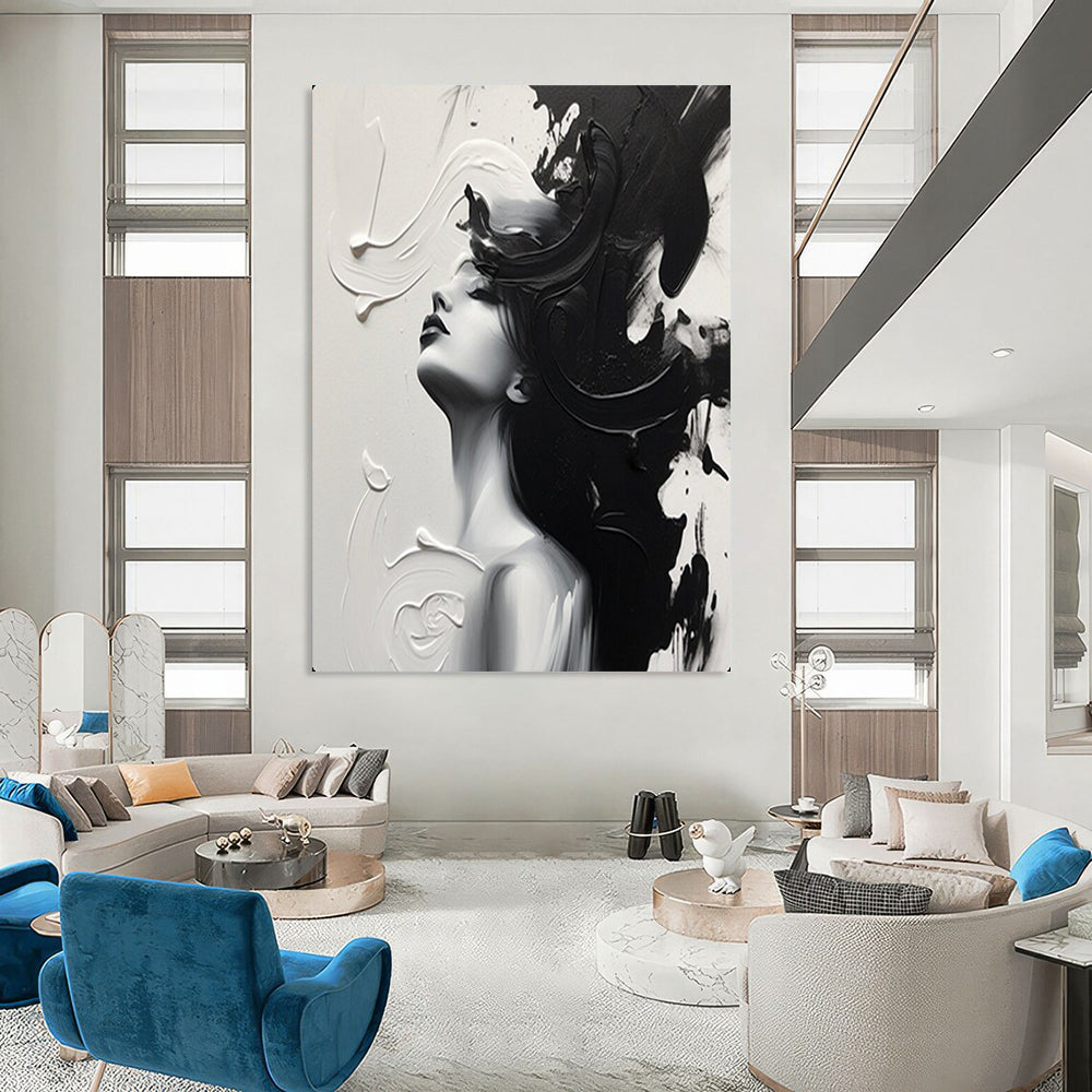 Hand-Painted Large-Scale Textured Abstract Wall Art for Dining Room & Library LargeART2143