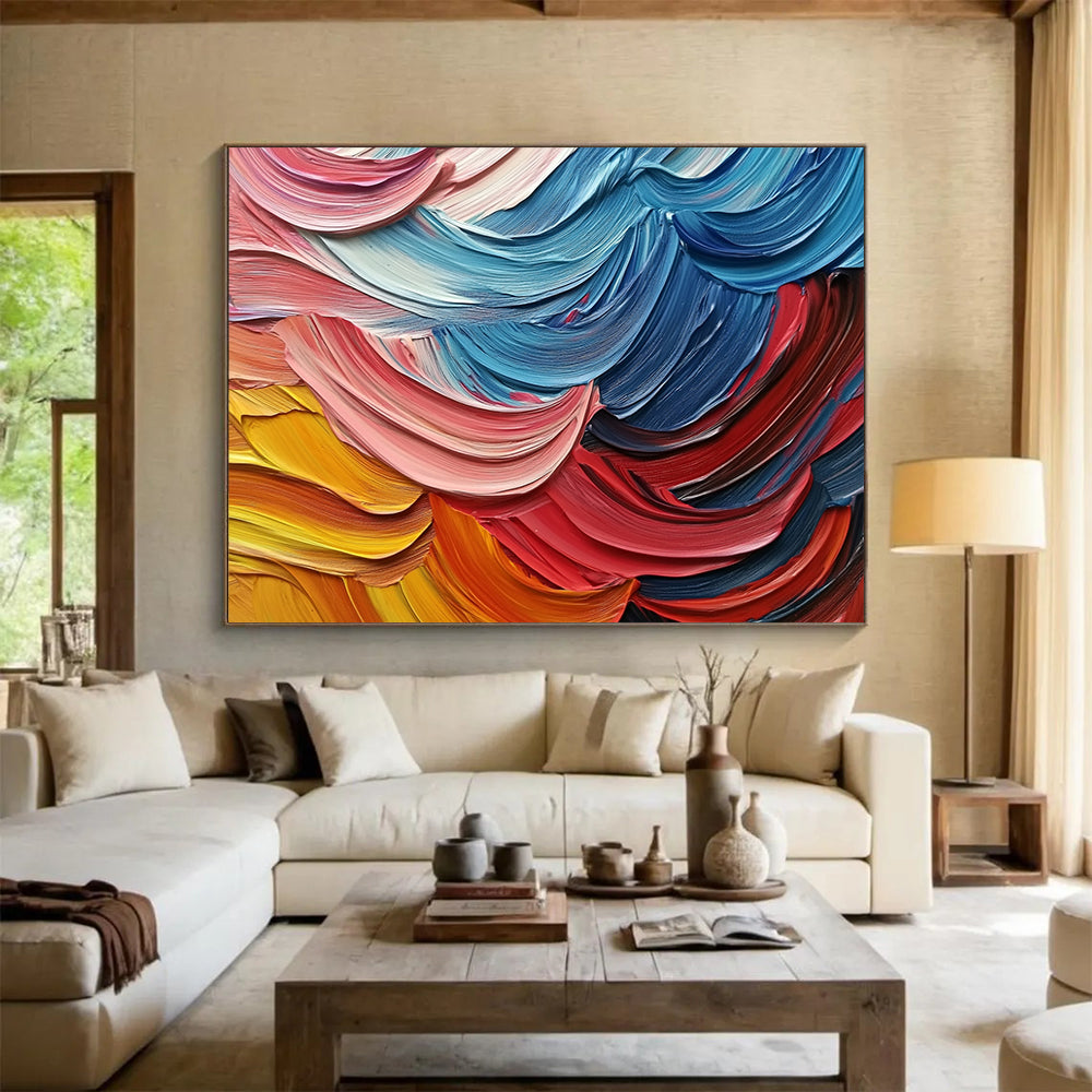“Textured Color Waves” - Blue, Pink, Yellow, Textured Color Waves HB1139