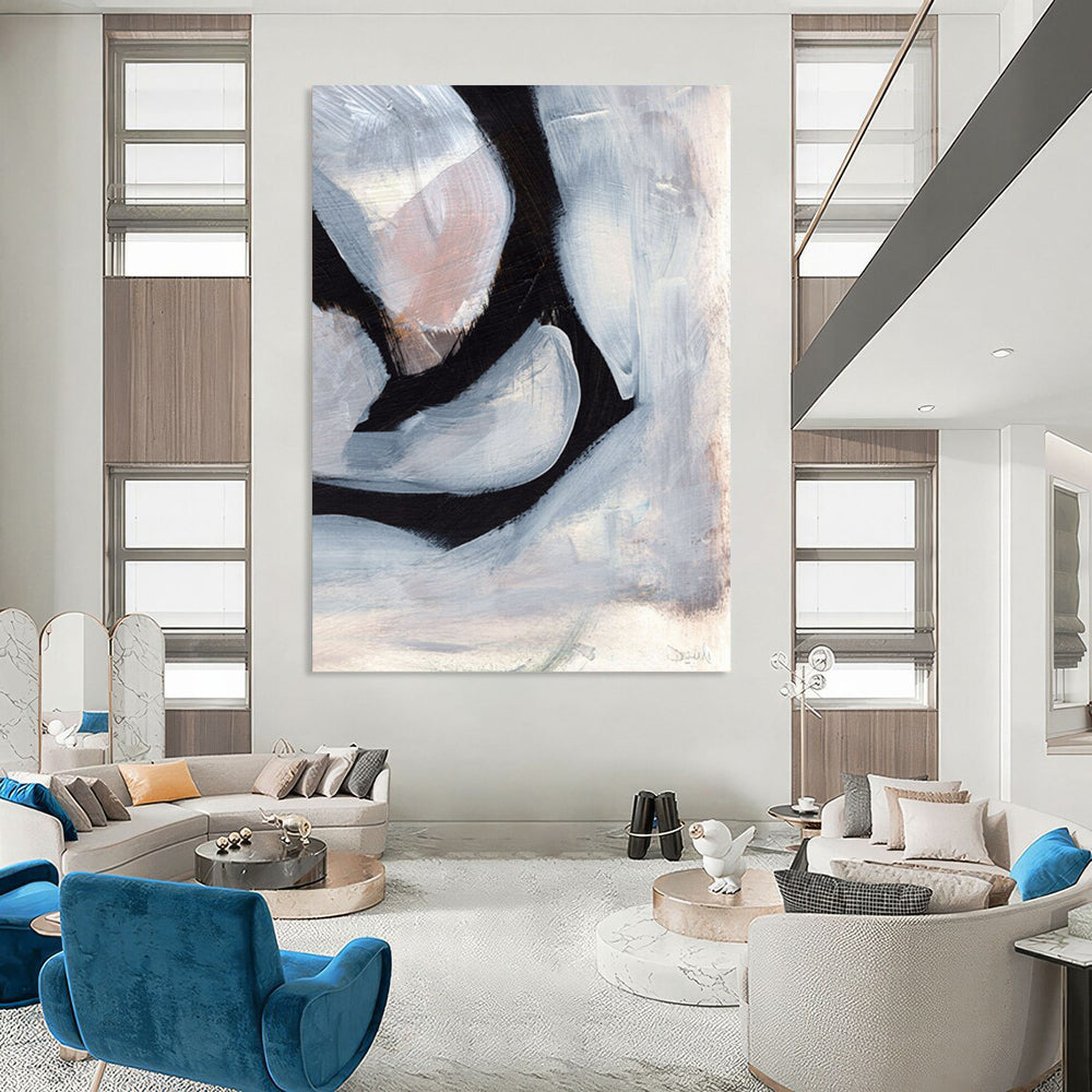 Custom Hand-Painted Abstract Artworks: Big Sizes & Textured Styles for Bar & Hotel DTP228