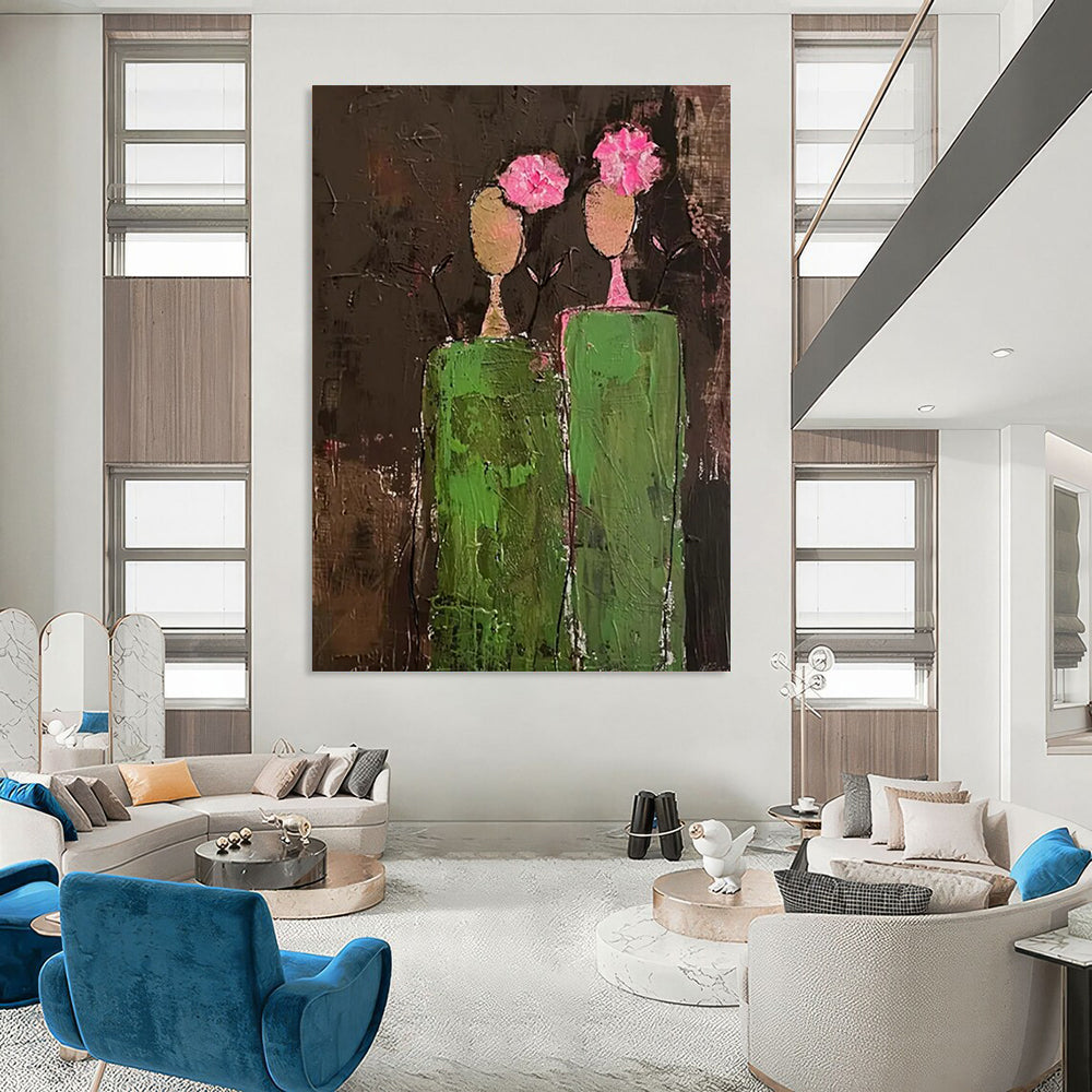 Vast - Proportioned Hand - Painted Custom Abstract Creation for Living Room and Hotel DTP080