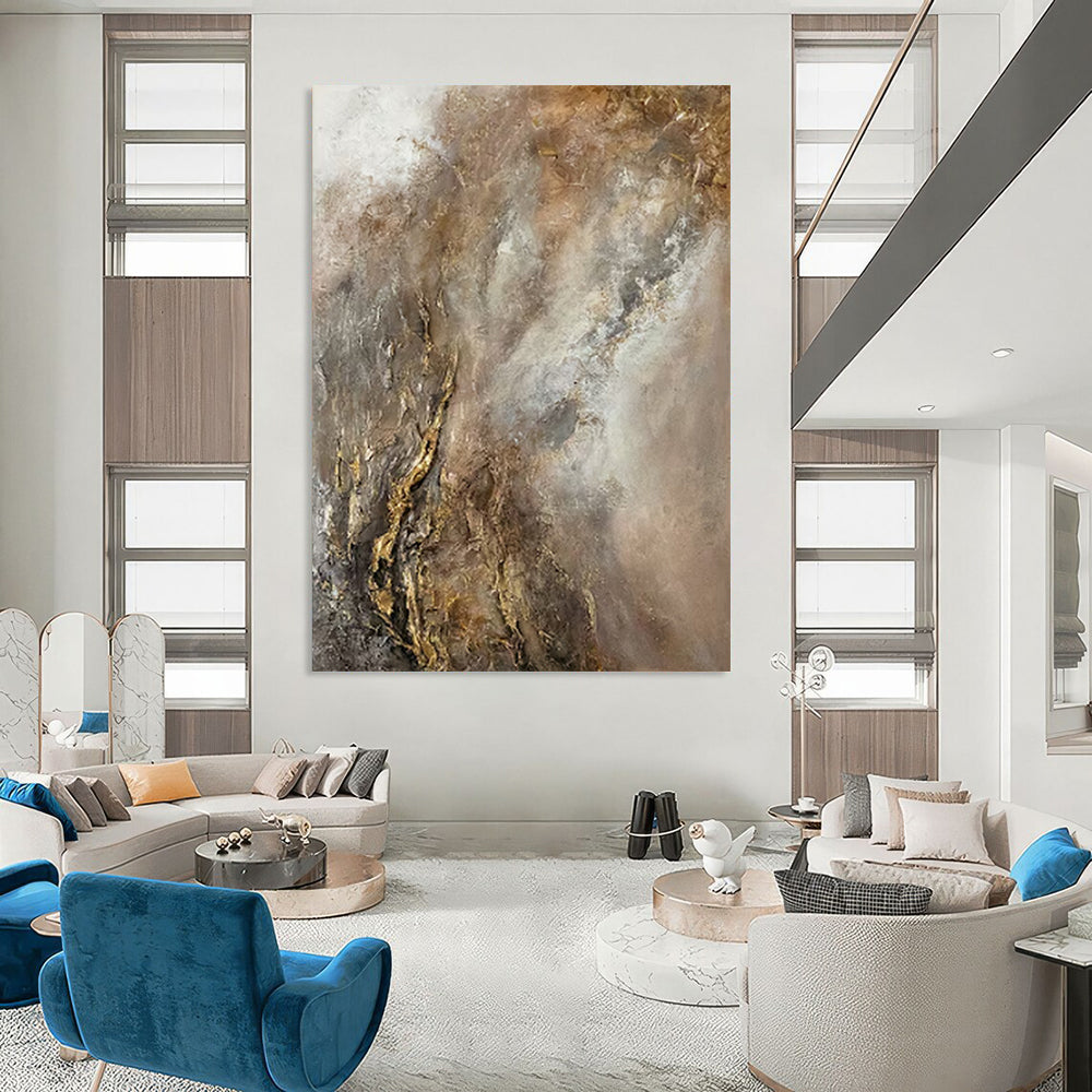 Enormous-Scale Hand-Painted Abstract Wall Installations for Dining Room & Chef’s Table Area LargeART2247