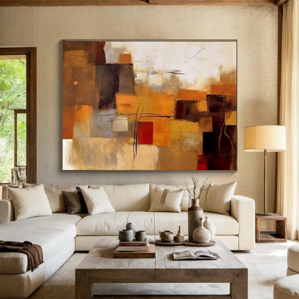 Massive-Sized Hand-Painted Abstract Wall Art for Office & Entryway LargeART1505