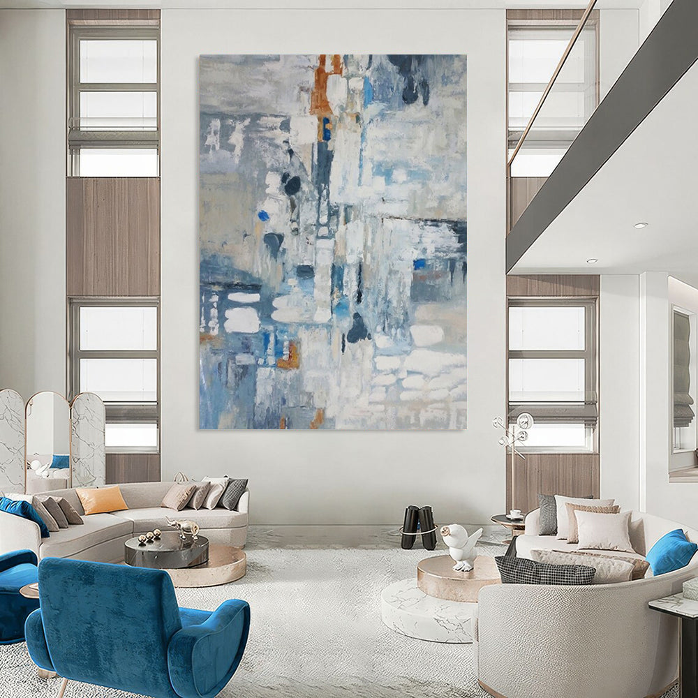 Super - Sized - Format Hand - Painted Textured Custom Abstract Painting for Bedroom and Hallway DTP028