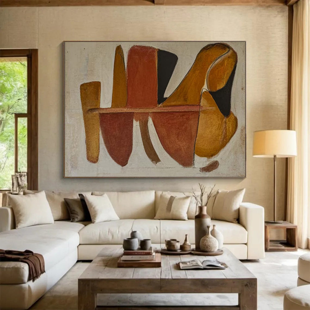 Giant-Scale Hand-Painted Abstract Canvases for Entryway & Living Room LargeART1492