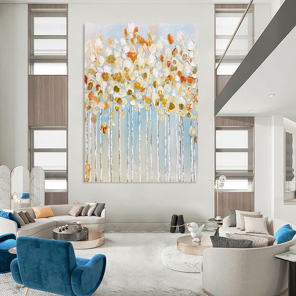 Extra - Large - Scale Hand - Painted Textured Custom Abstract Painting, for Decorating Entryway and Hotel DKH1461