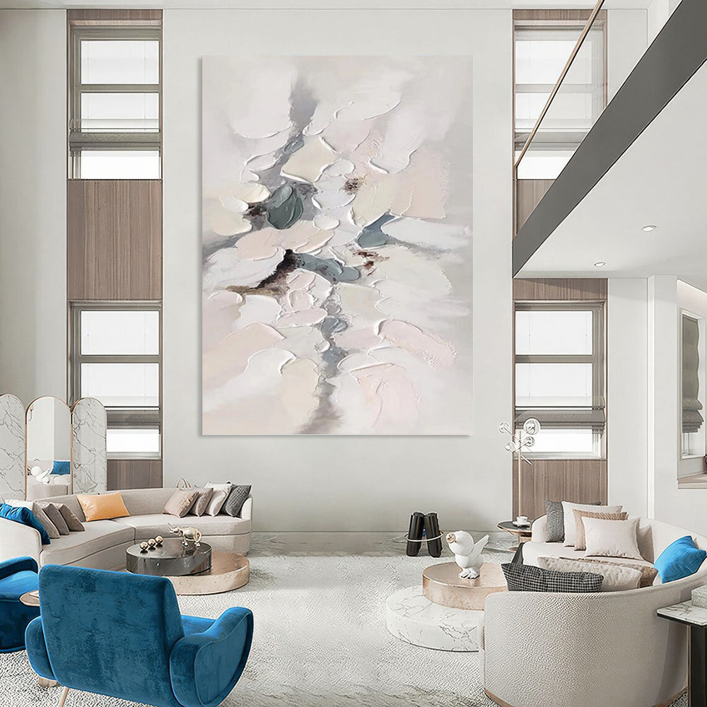 Designer - Curated Splendor: Hand - Rendered Textured Canvas Art for Hotel Lobby & Living Room DKH1174