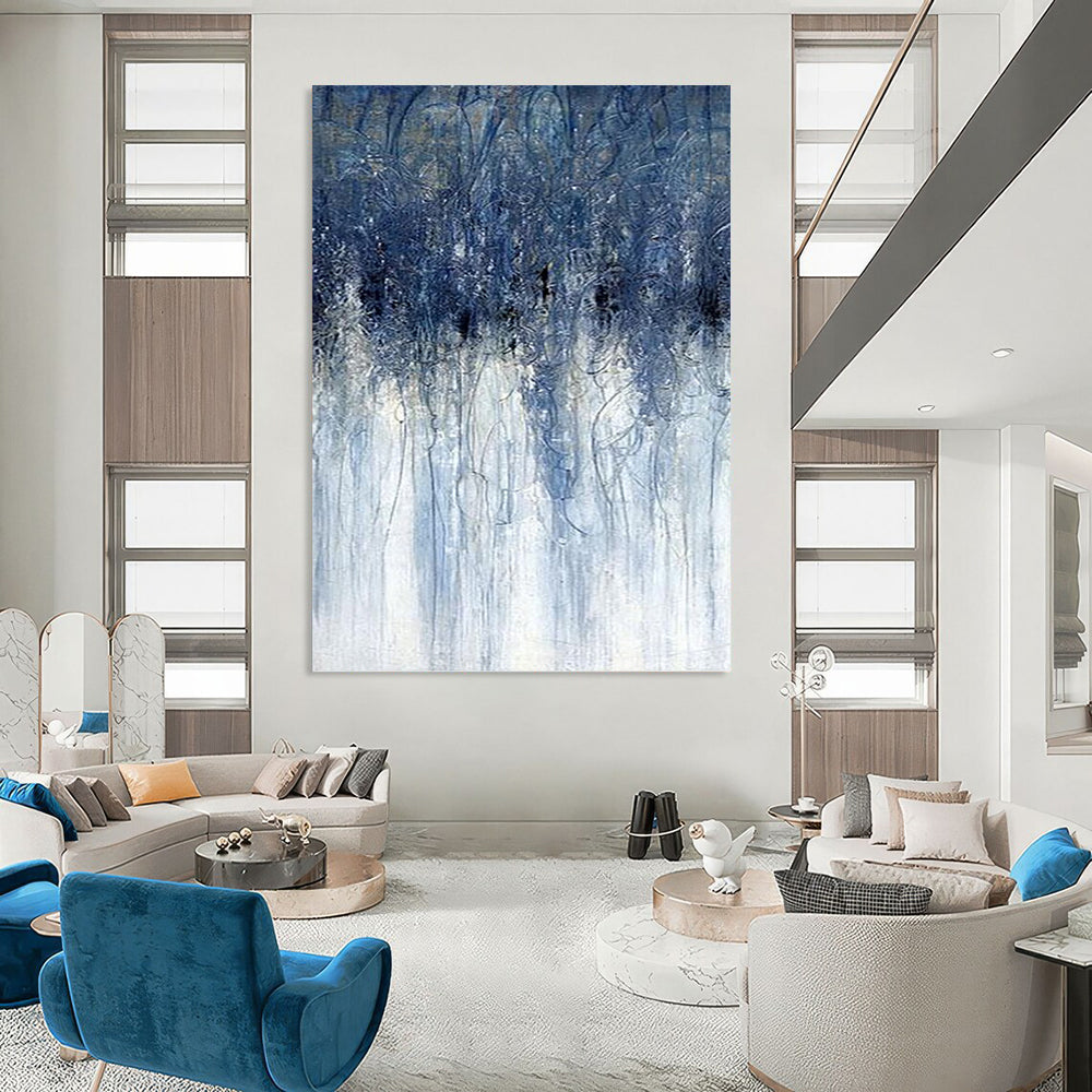 Gargantuan - Format Vertical Hand - Painted Custom Abstract Sonnet (with Captivating Textures), for Dining Room and Hotel DKH1537