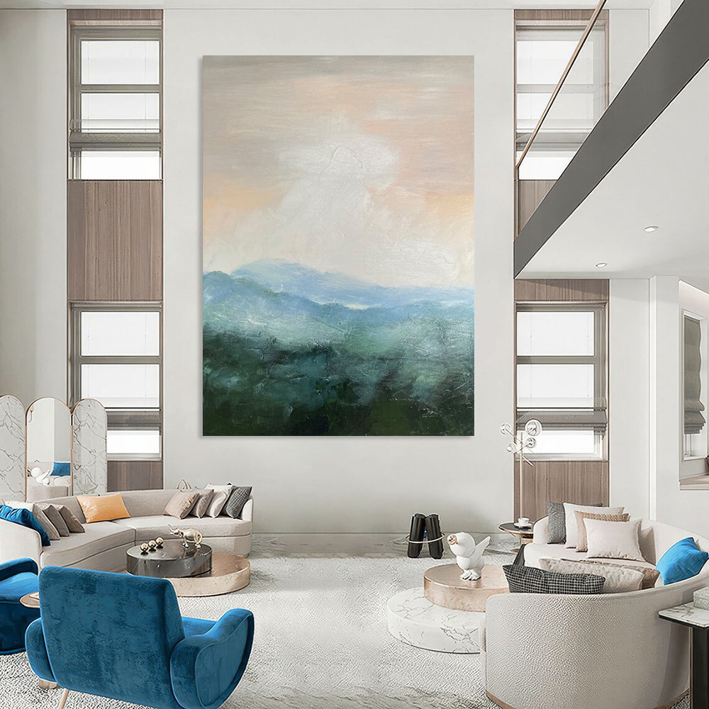 Extended Hand - Painted Textured Custom Abstract Painting for Bedroom and Bar DTP010