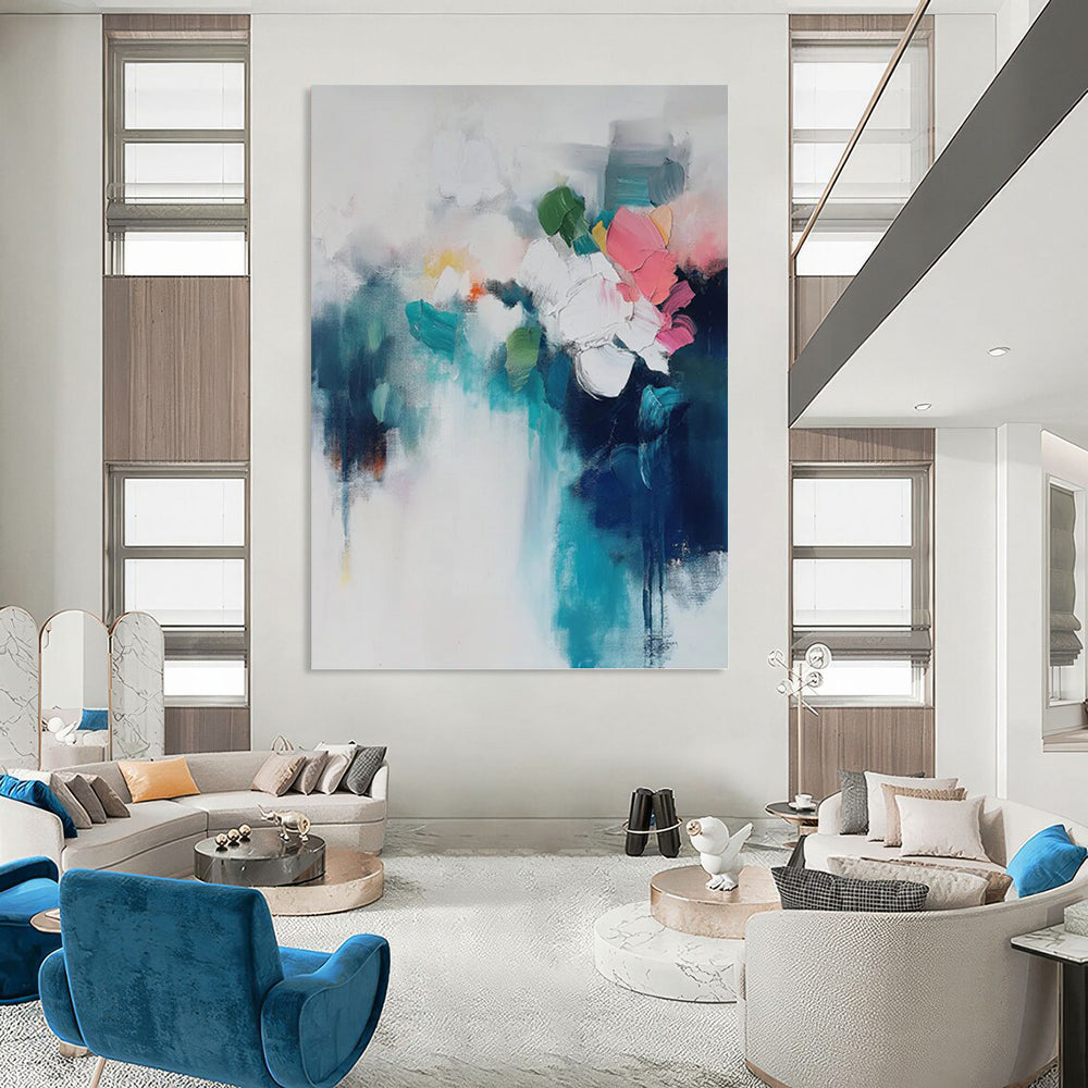 Custom - Designed Hand - Painted Textured Abstract Canvas for Bedroom & Dining Room DKH0996