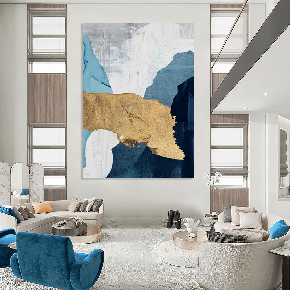 Mammoth - Scaled Vertical Hand - Painted Custom Abstract Canvas (with Three - Dimensional Textures), Beautifying Living Room and Entryway DKH1527