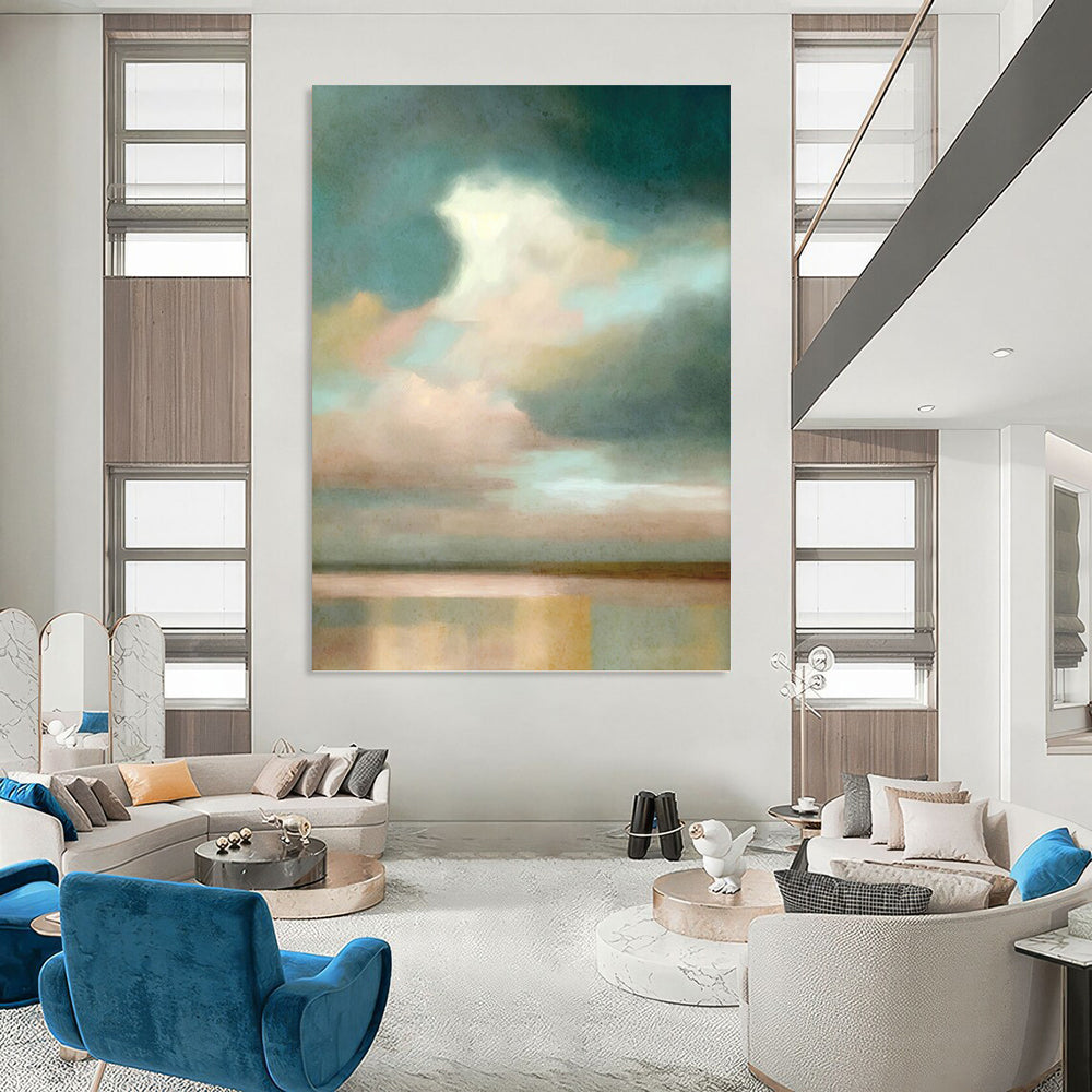 Majestic Hand - Painted Textured Abstract Art on Canvas for Hotel & Entryway DKH1357