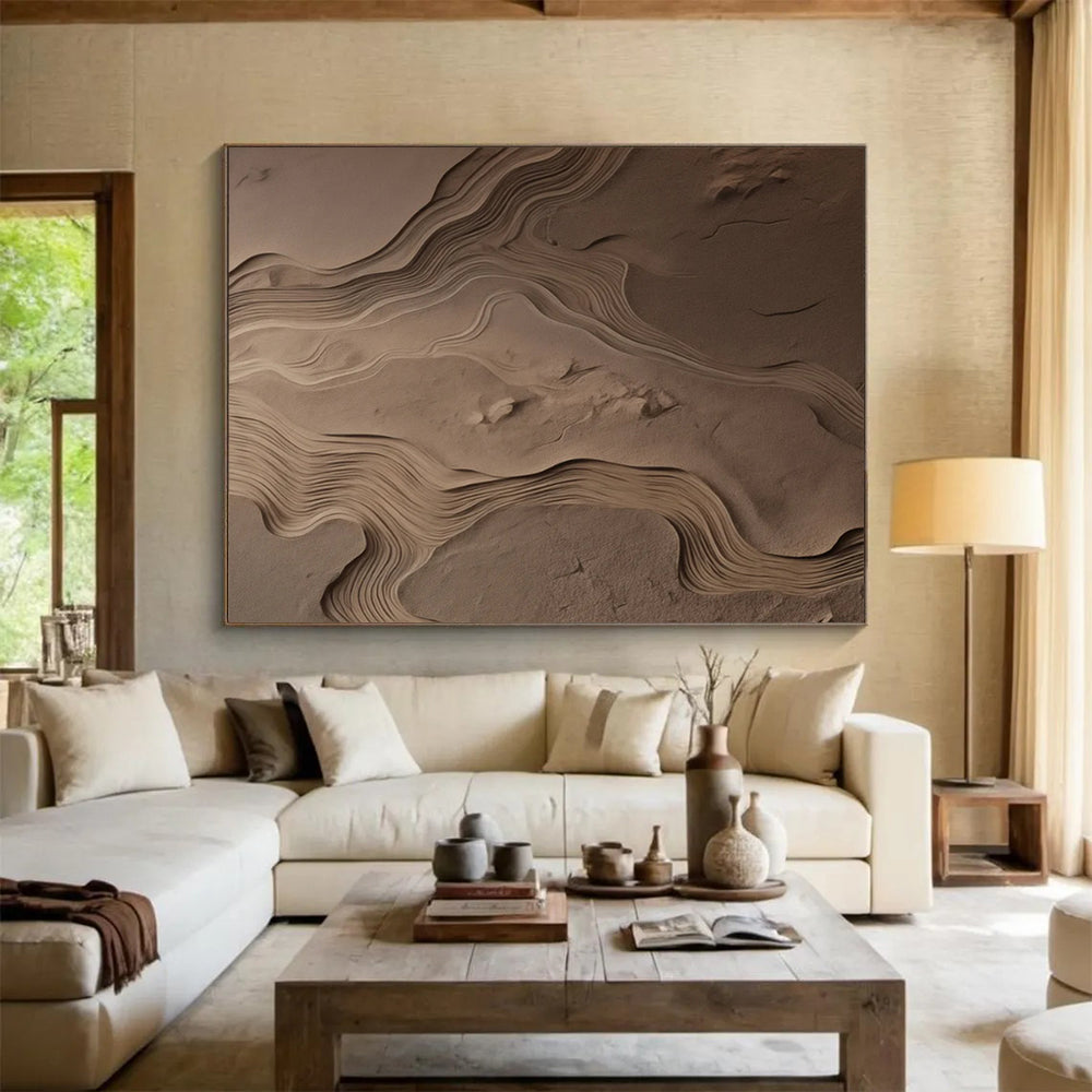 Sand Dune Texture 3D Installation Painting - Soul Decor for Wabi - Sab Style Space DLZ095