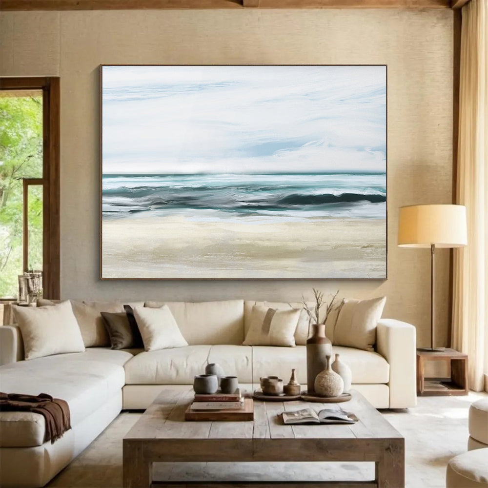 Soft Coastal Waves - Oversized Serene Bedroom Art DLZ128