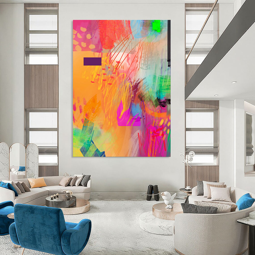 Textured & Rustic Hand-Painted Custom Abstract Painting for Office & Bar LargeART2004
