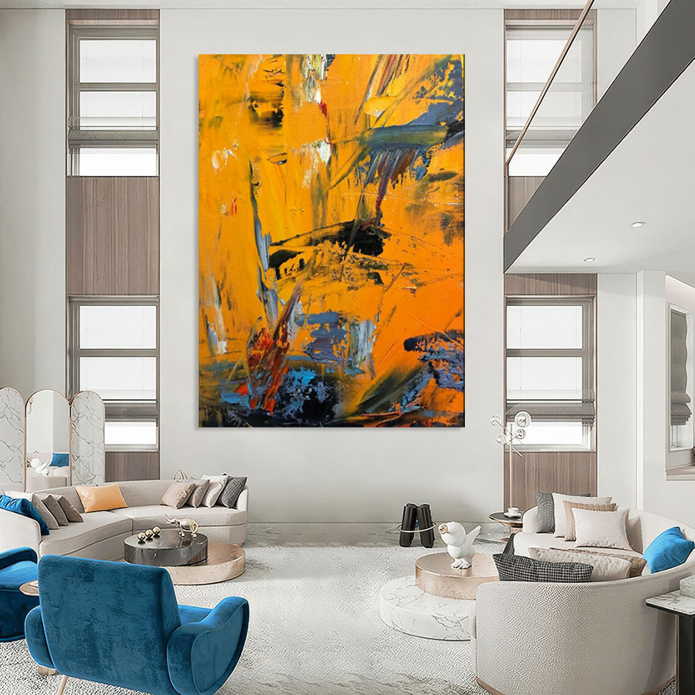 Mysterious & Evocative Hand-Painted Custom Abstract Painting for Bedroom & Office LargeART1966