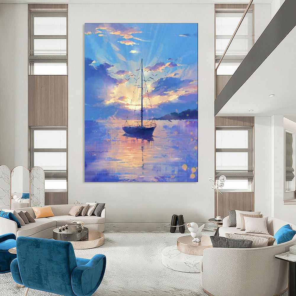 Hand-Painted Personalized Abstract Canvas for Entryway & Hotel LargeART1893