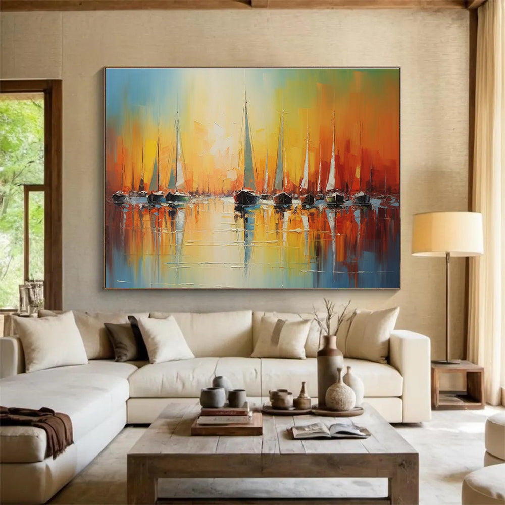Emphasizing Original Large - Sized Textured Hand - Painted Abstract Painting for Feature Enhancement DKH864
