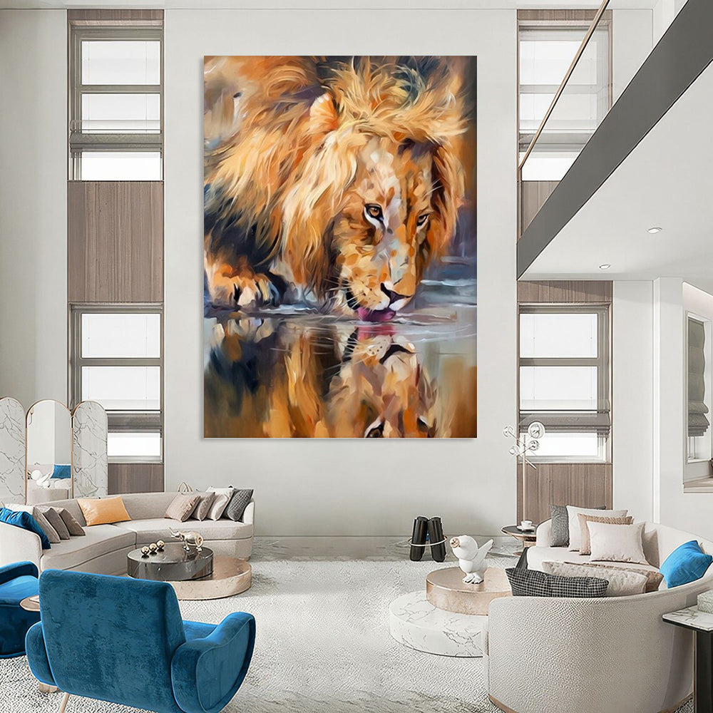 Large Vertical Custom Abstract Hand - Painted Artwork for Bedroom and Entryway DKH1647