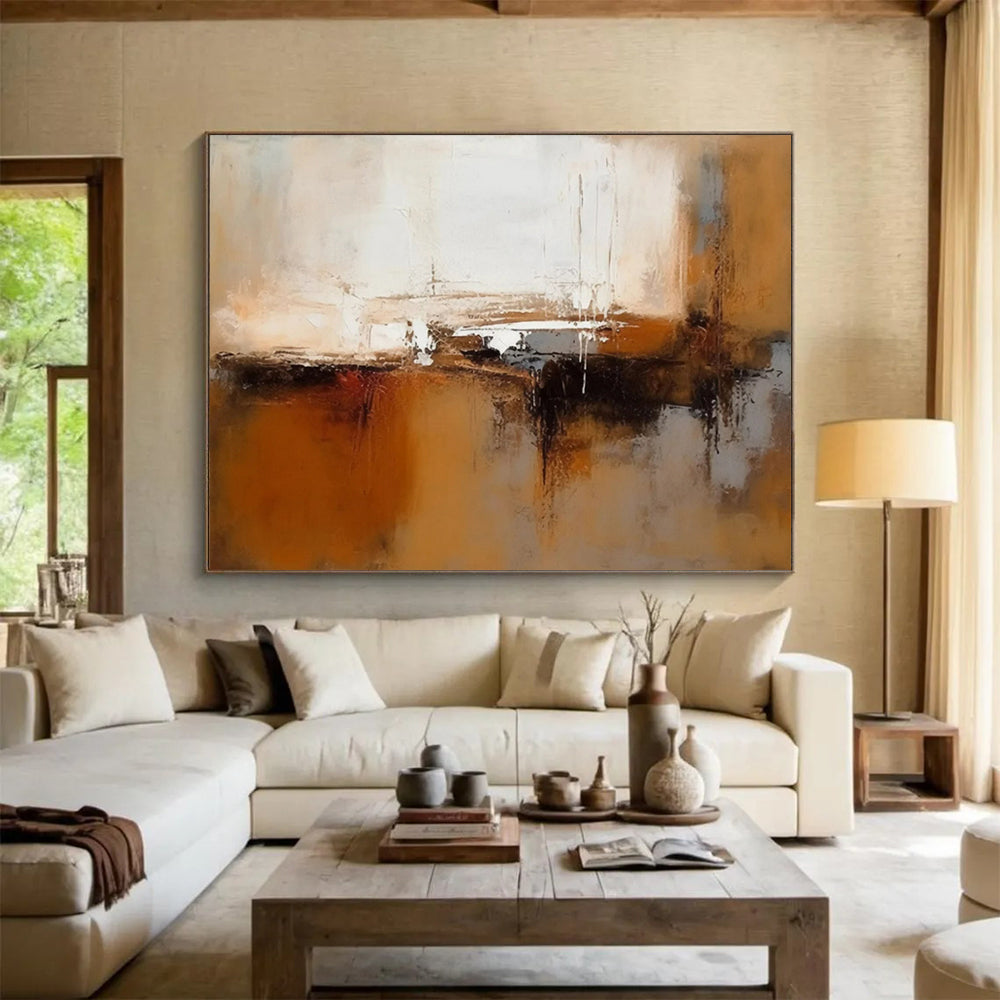 Oversized Hand-Painted Abstract Canvases for Bedroom & Dining Room LargeART1506