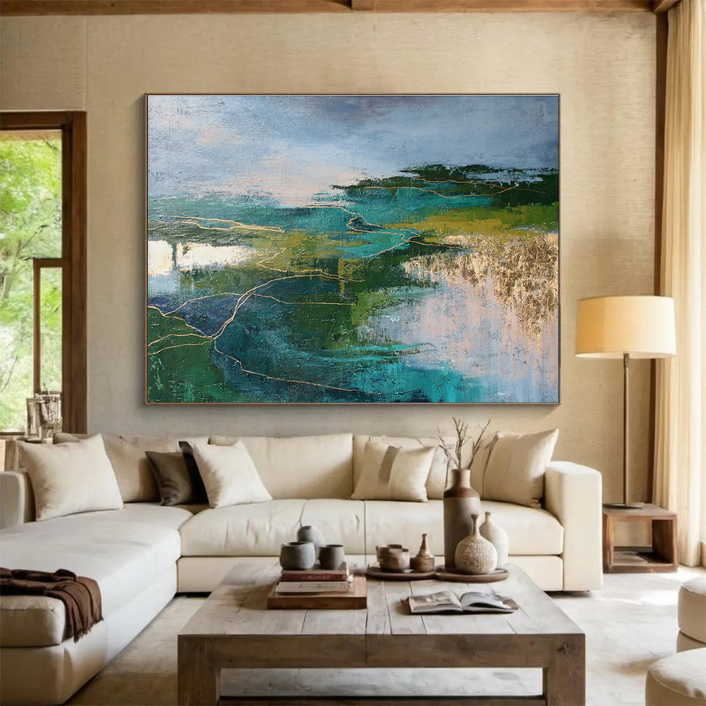 Hand-Painted Made-to-Order Abstract Mural for Dining Room & Bar DKH129