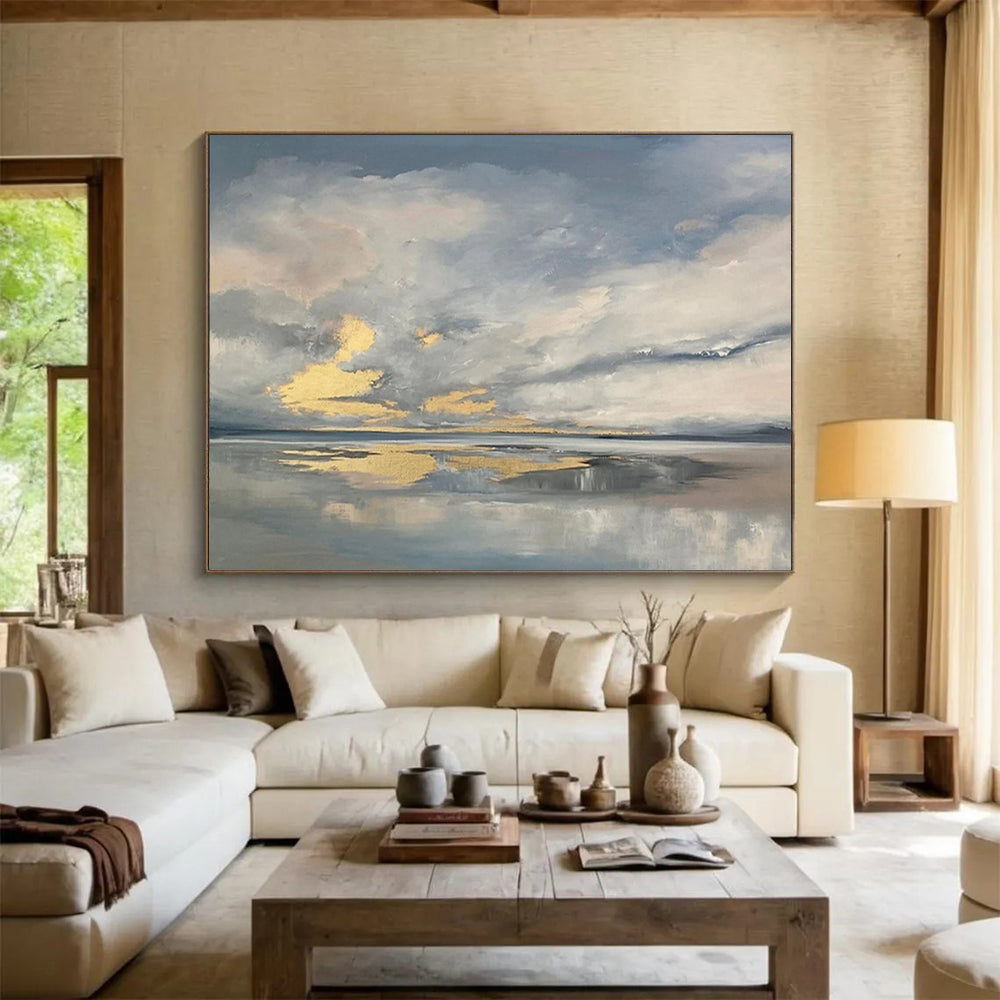 Cloudy Sky & Calm Sea - Tranquil Living Room or Bedroom Art DLZ253