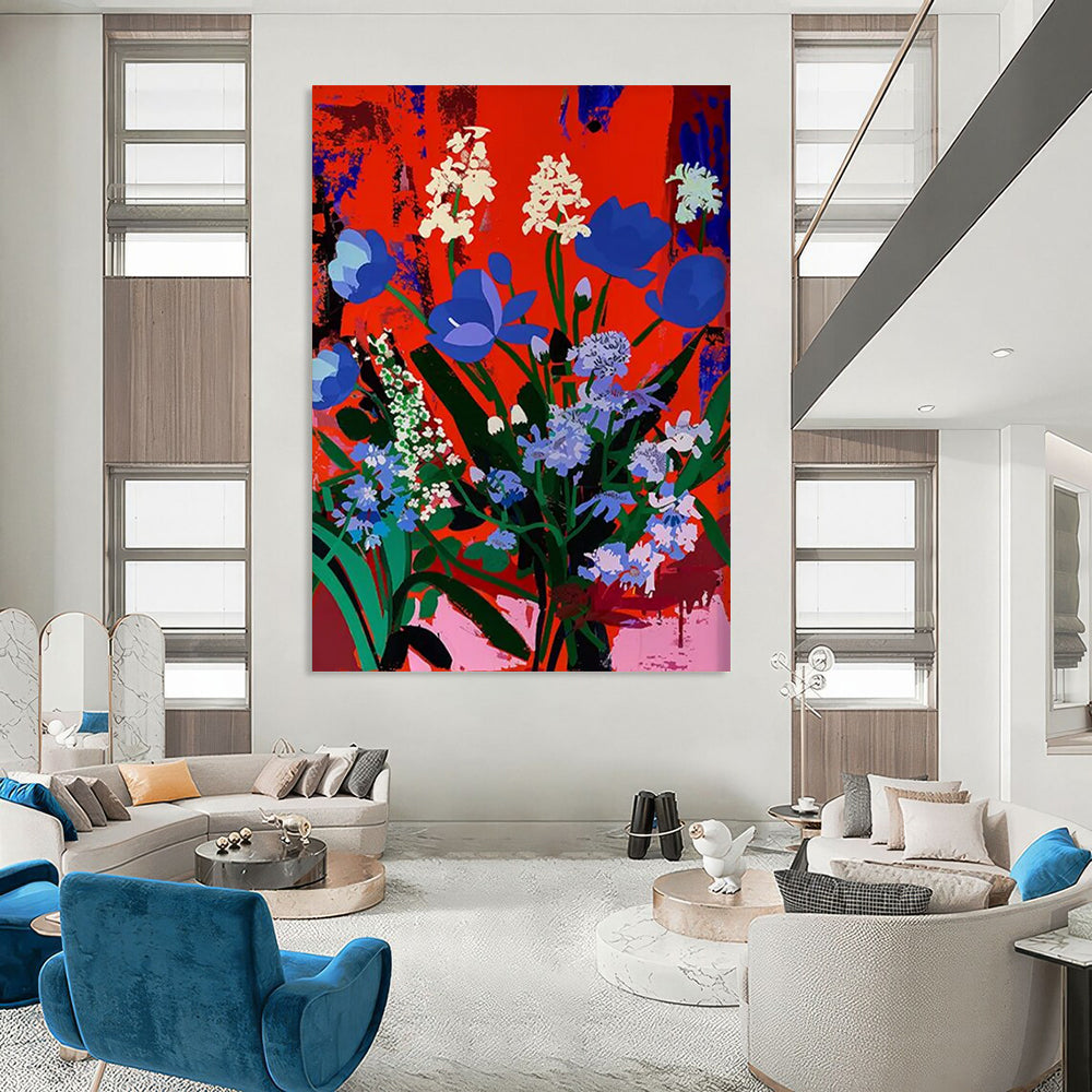 Mystic Grove: Monumental Hand - Painted Textured Custom Abstract Art for Dining Room and Hallway DTP101