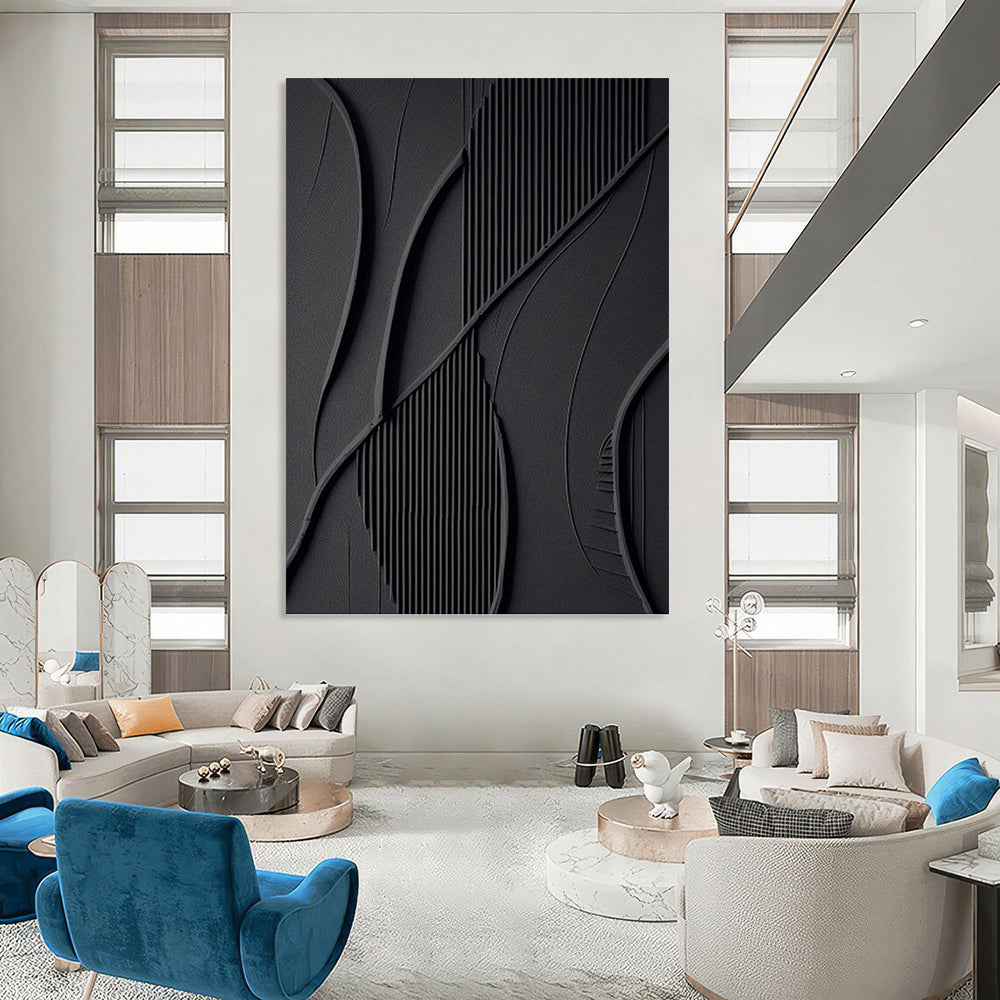 Grand - Sized Hand - Painted Textured Custom Abstract Canvas, Perfect for Dining Room and Living Room DKH1465