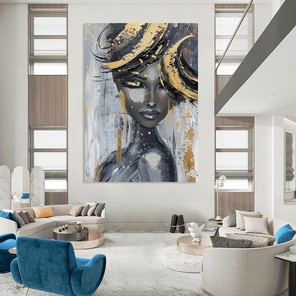 Gigantic Hand-Painted Abstract Wall Murals for Dining Room & Library LargeART2196