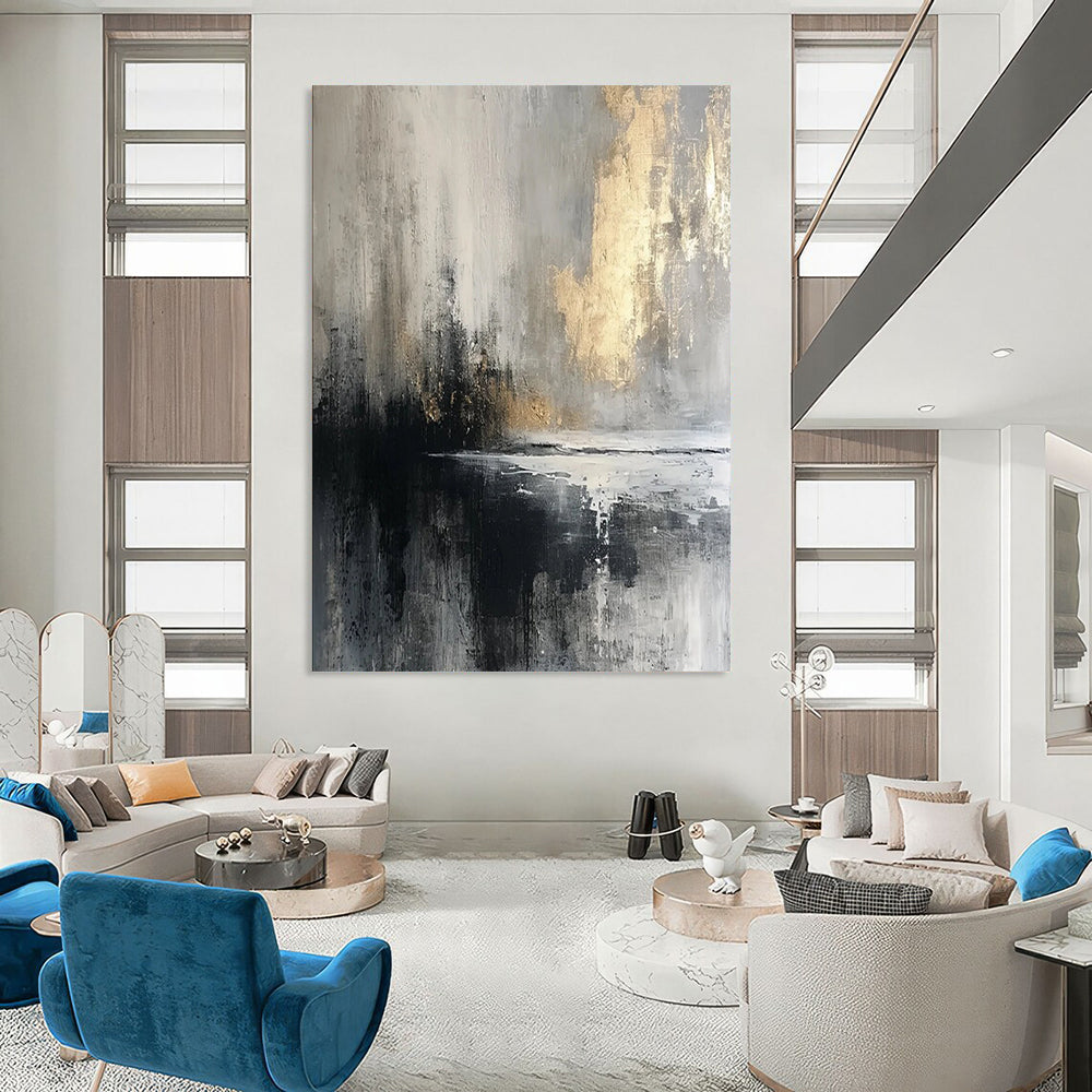 Super - Sized Hand - Painted Textured Custom Abstract Gem for Bedroom and Hotel DTP067