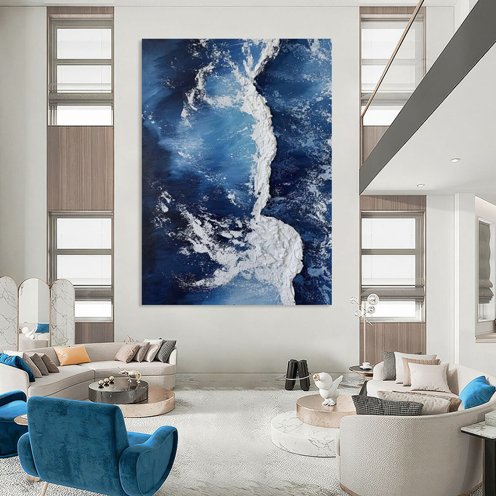 Hand-Painted Large Custom Abstract Art for Bedroom & Living Room DTP335