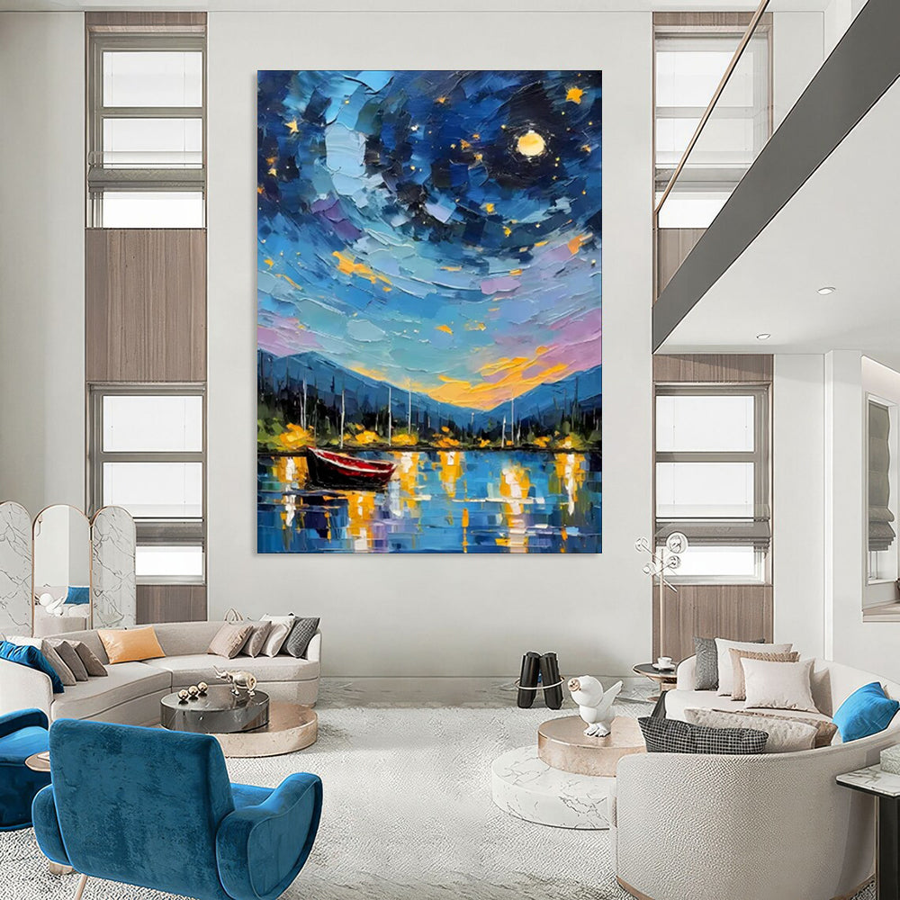 Oversized Custom Hand-Painted Abstract Art for Bedroom & Hotel LargeART1886