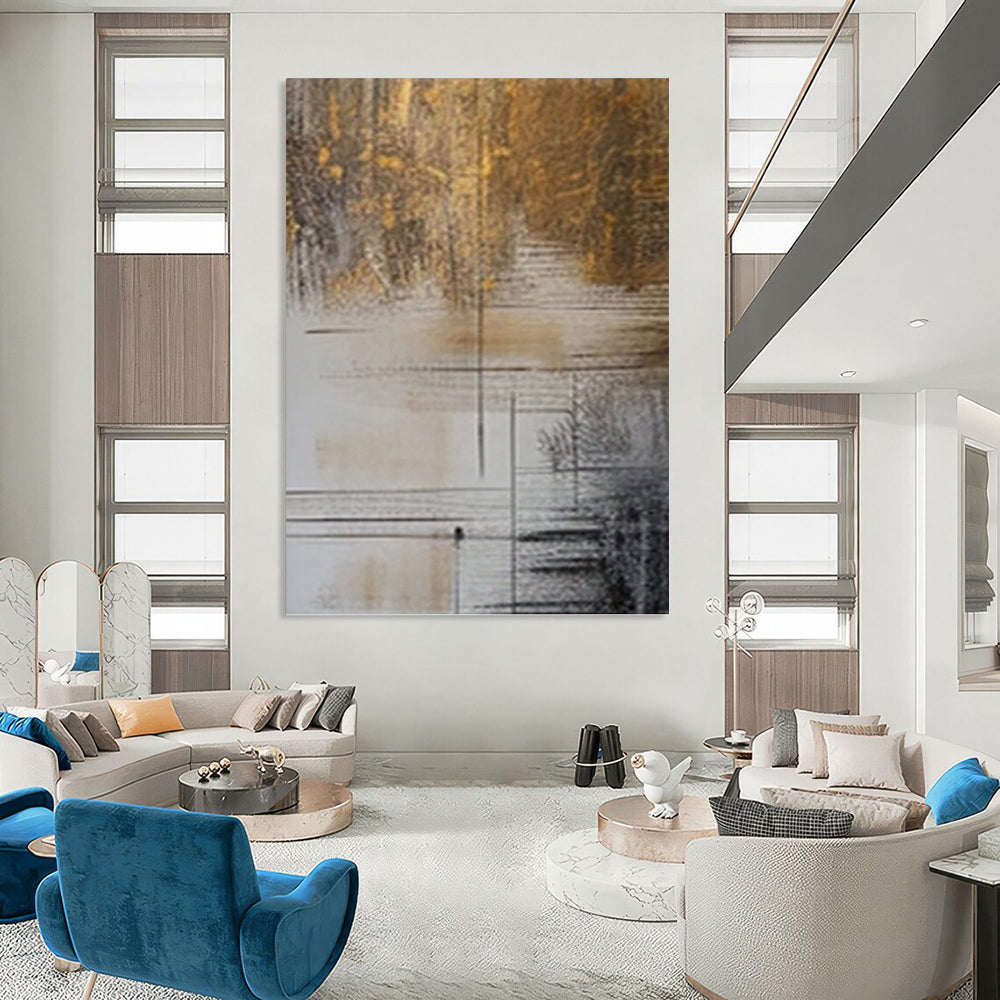 Large - Scale Hand - Painted Custom Textured Abstract Art for Bedroom & Living Room DKH0980