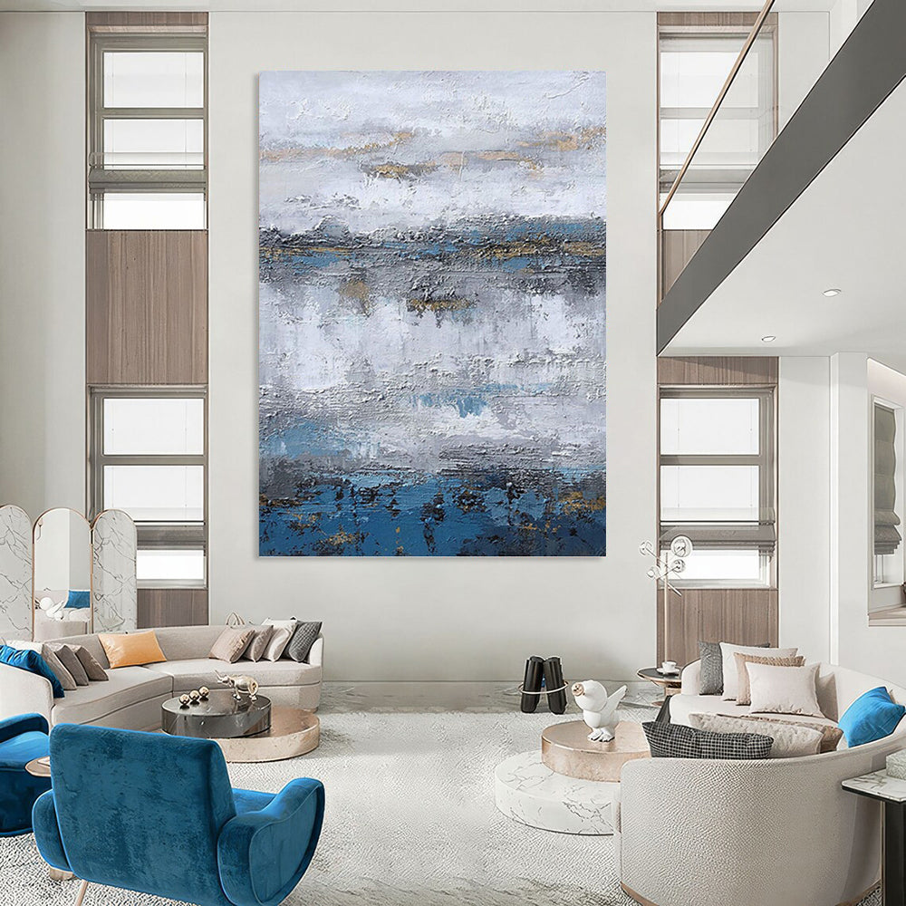 Oversized Hand - Painted Textured Abstract Painting for Greenhouse & Botanical Garden DKH1226