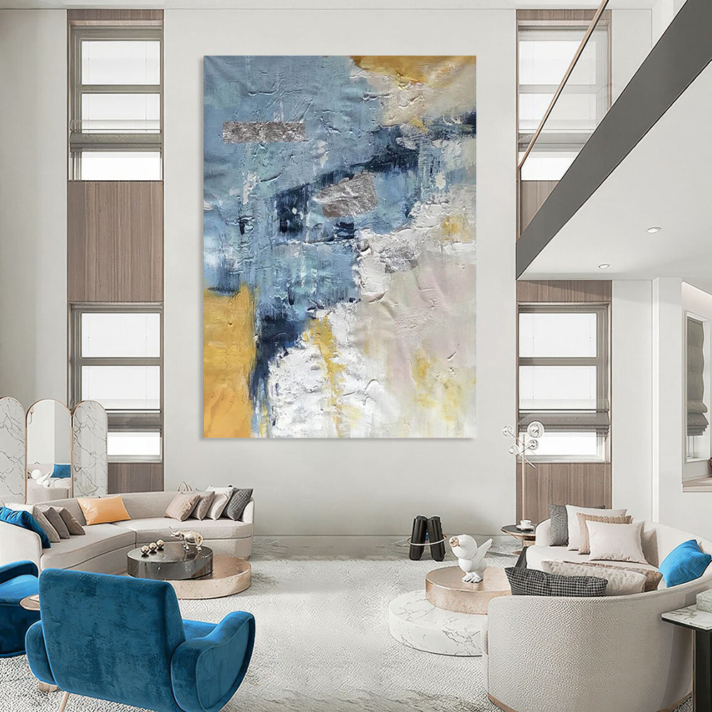 Hand-Painted Large-Scale Abstract Art: Textures for Living Room & Office DTP255