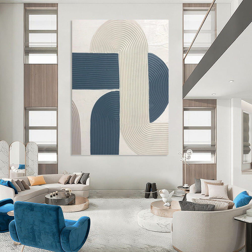 Custom - Designed by A - List Designers: Hand - Rendered Textured Canvas Painting for Office & Hallway DKH1163