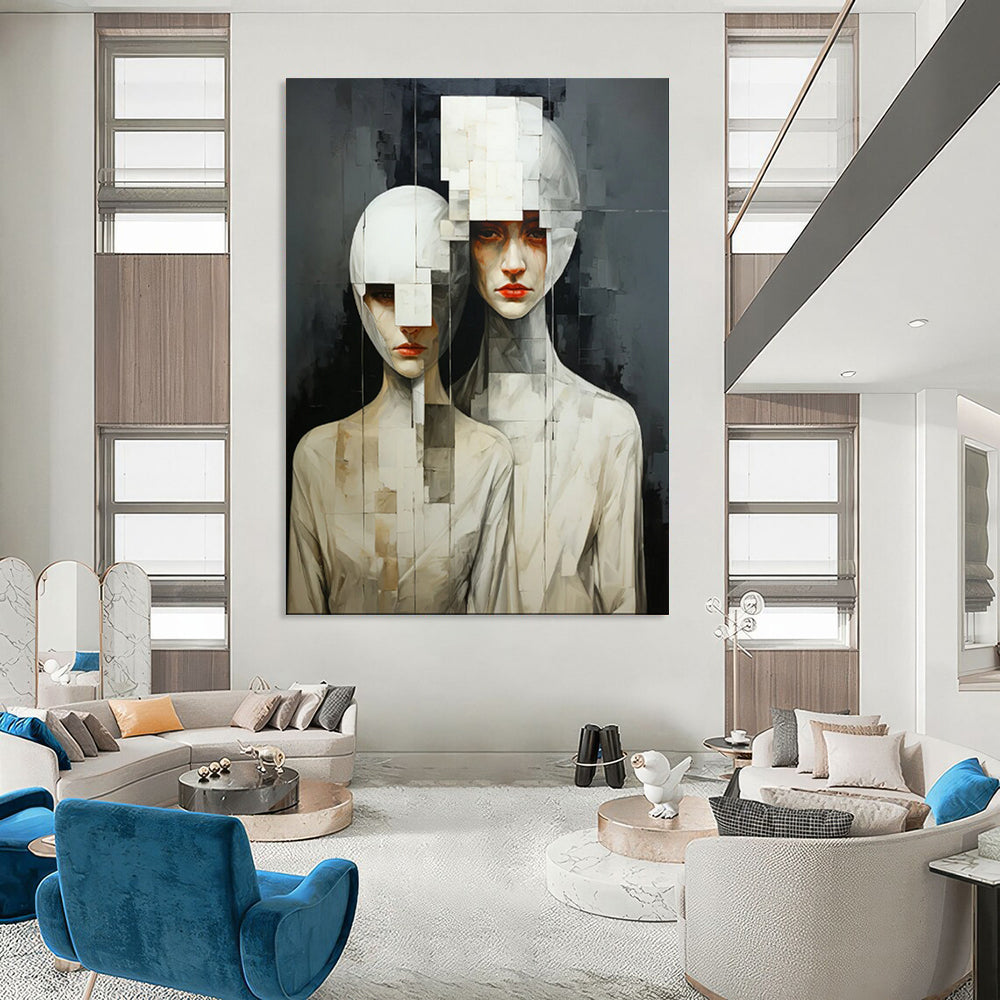 Custom Hand-Painted Abstract Painting for Office & Dining Room LargeART1895