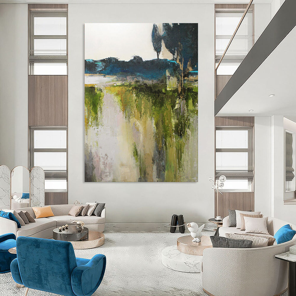 Hand-Painted Personalized Abstract Mural for Living Room & Office LargeART1925