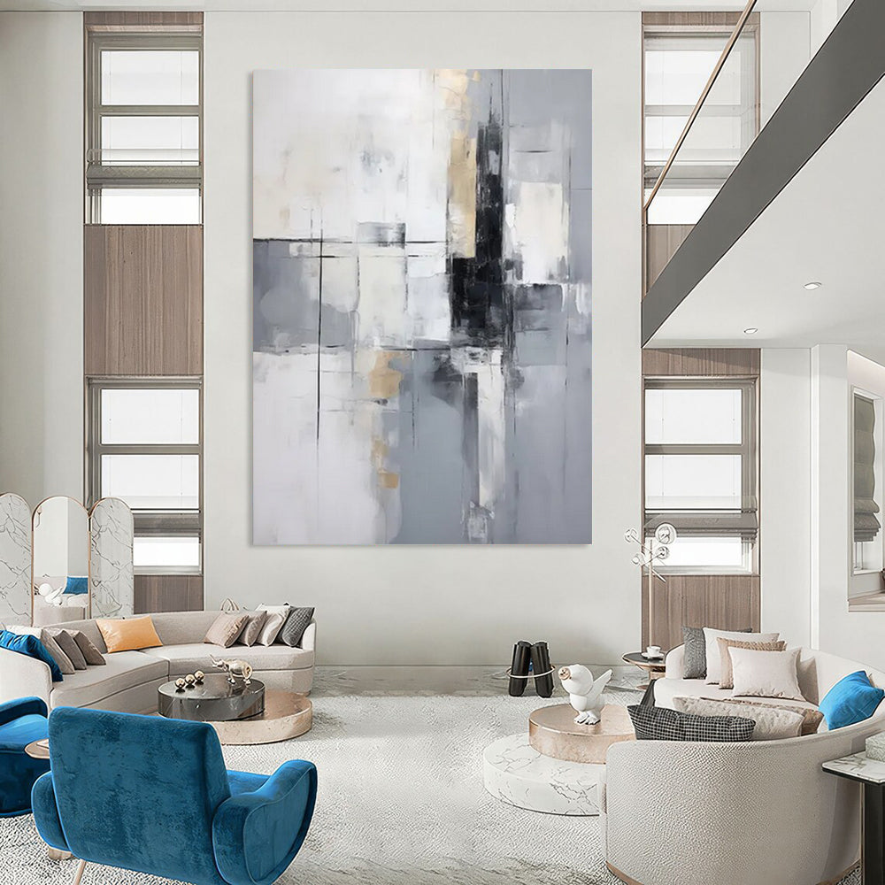 Textured Horizons: Grand Custom Abstract Work for Entryway and Hotel DTP138