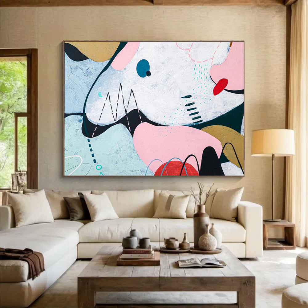 Large - Sized Hand - Painted Abstract Wall Decor for Bar & Office DKH550