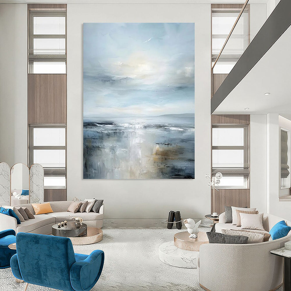 Titanic - Dimensioned Hand - Painted Textured Custom Abstract Creation for Hallway and Hotel DTP059