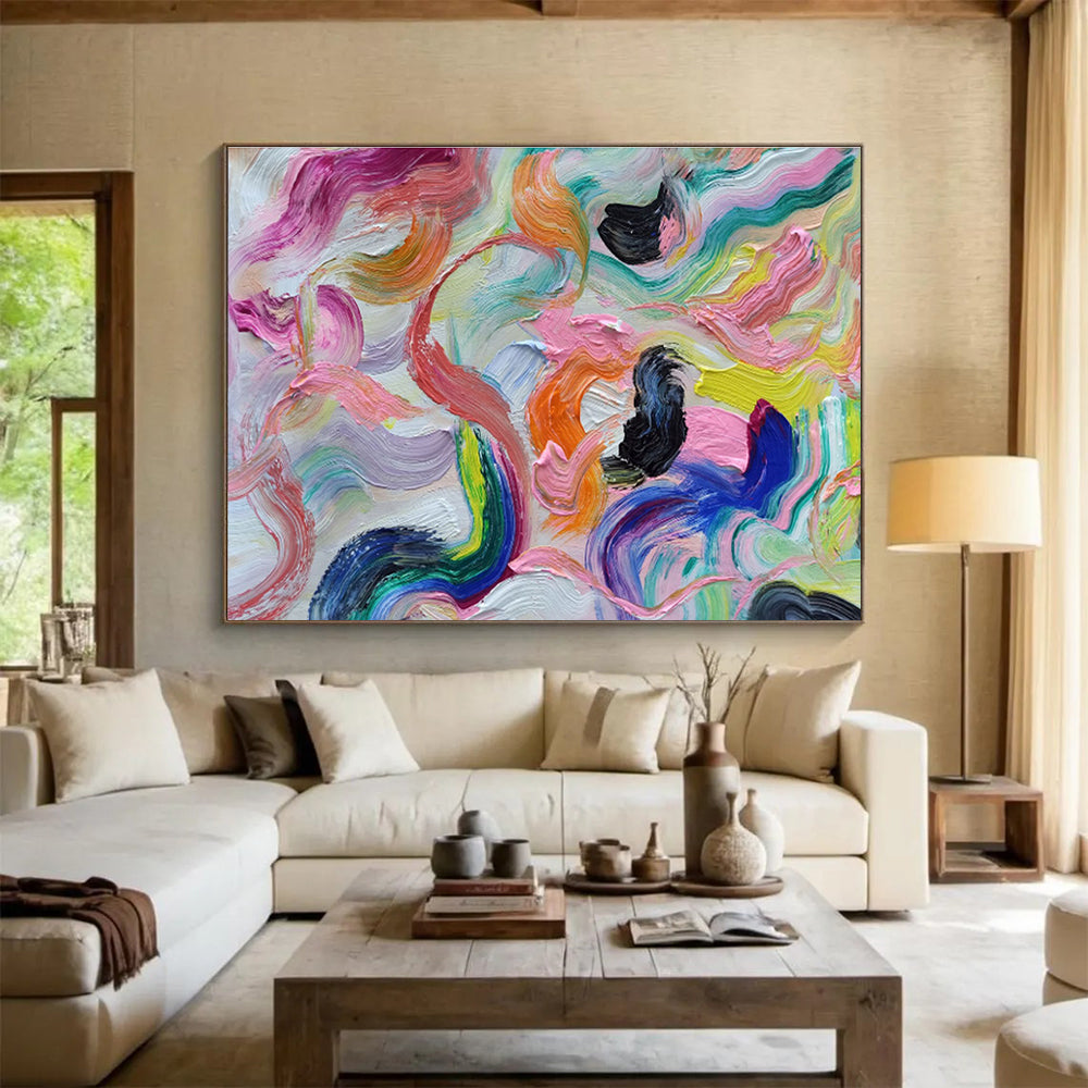 “Vivid Vortex” Grand Abstract Art for Bar & Living Room DKH292
