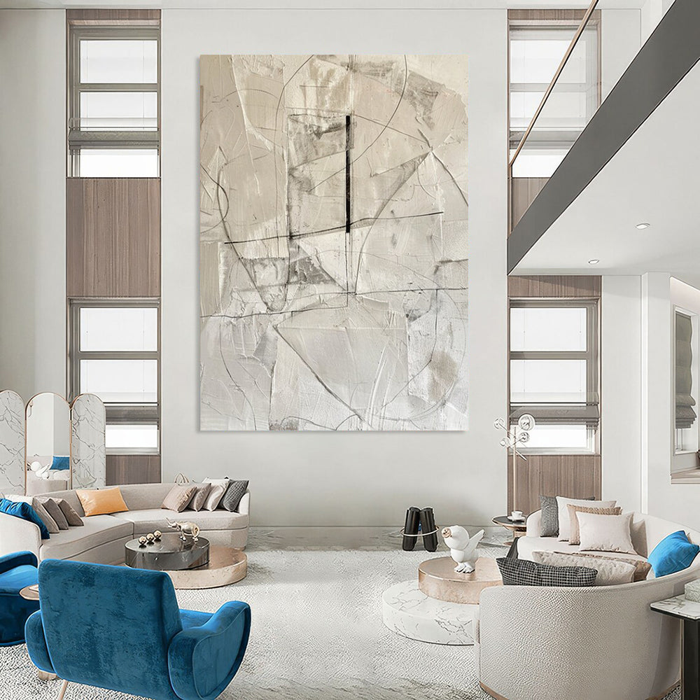 Large Hand - Painted Custom Abstract Canvas for Living Room and Bar DTP001