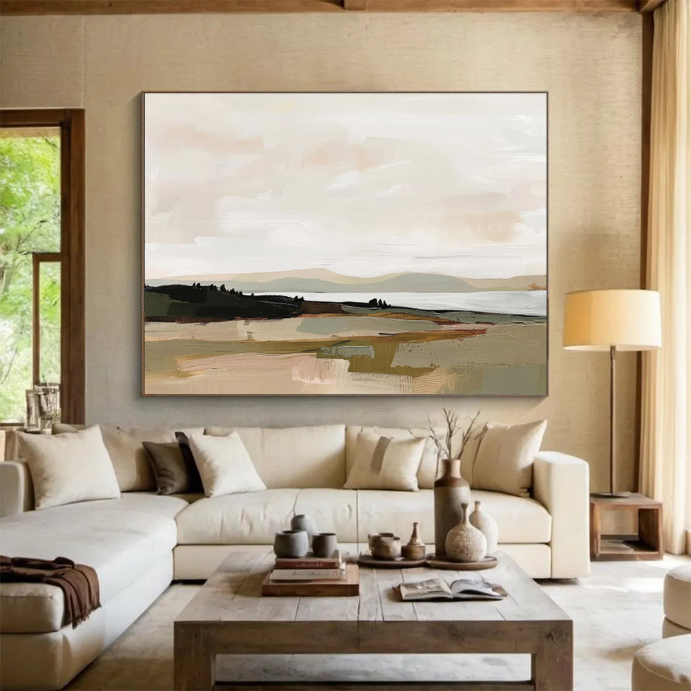“Dynamic Horizons” Giant Abstract Artwork for Living Room & Dining Room DKH242