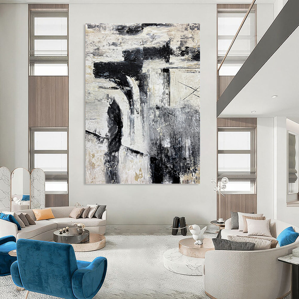 Large Vertical Custom Abstract Hand - Painted Gem for Bar and Entryway DKH1680