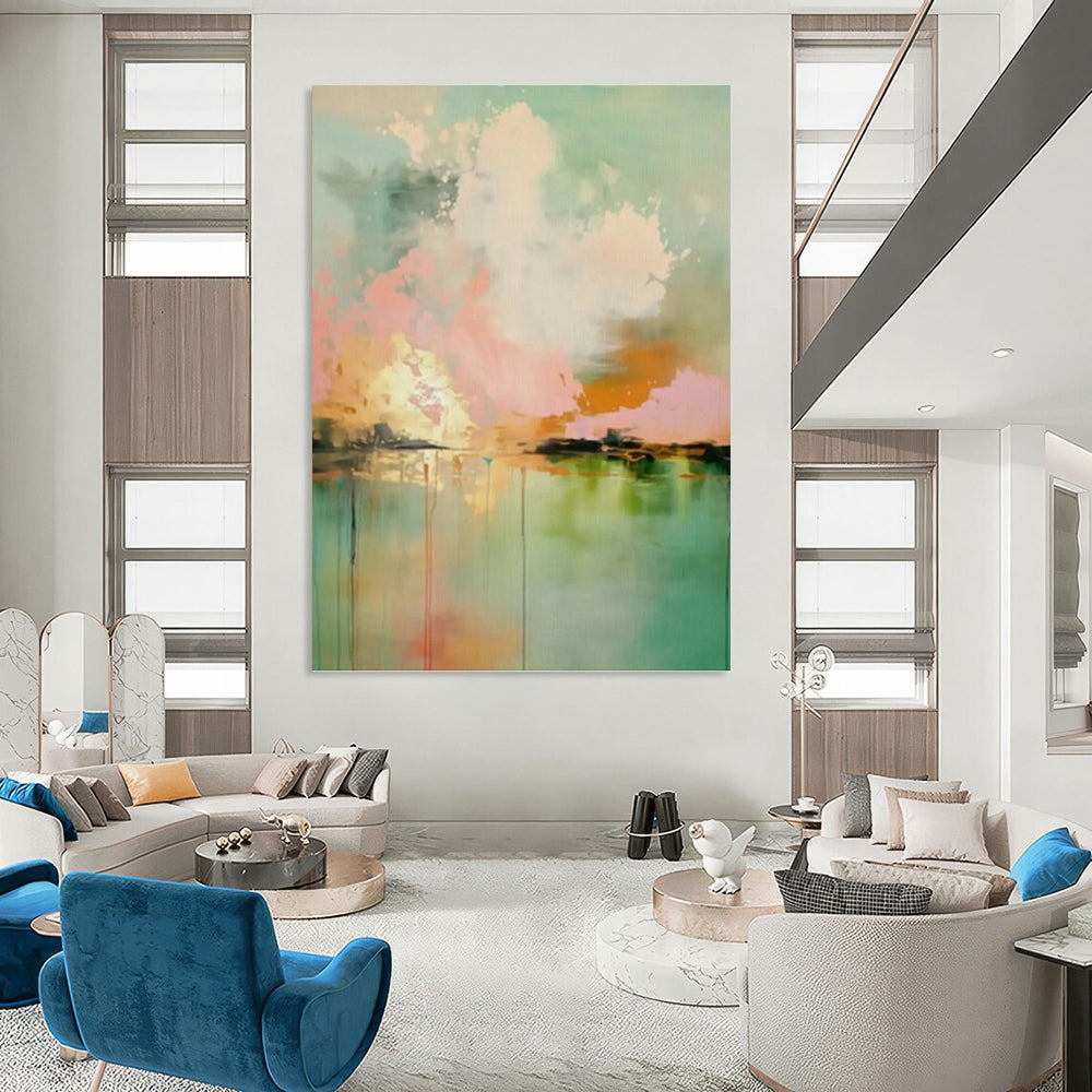 Vast Custom Textured Hand - Painted Abstract Wall Decor for Hallway & Bar DKH0994