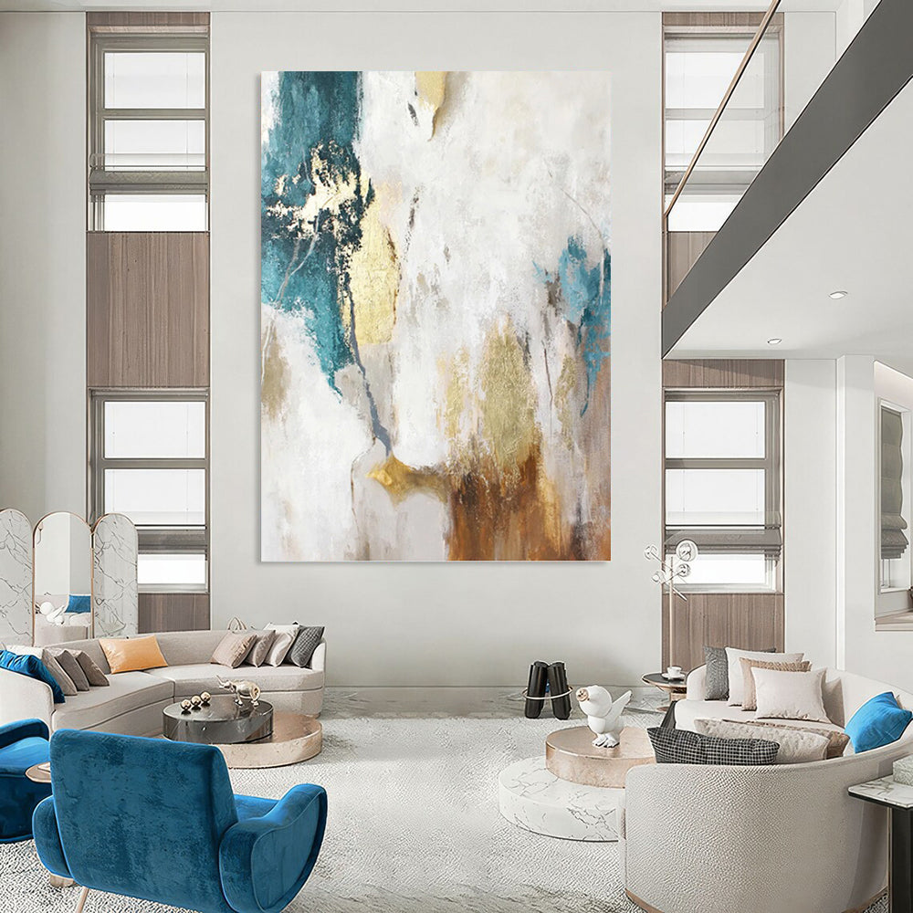 Enormous Hand - Painted Custom Textured Abstract Artwork for Dining Room & Hallway DKH1014