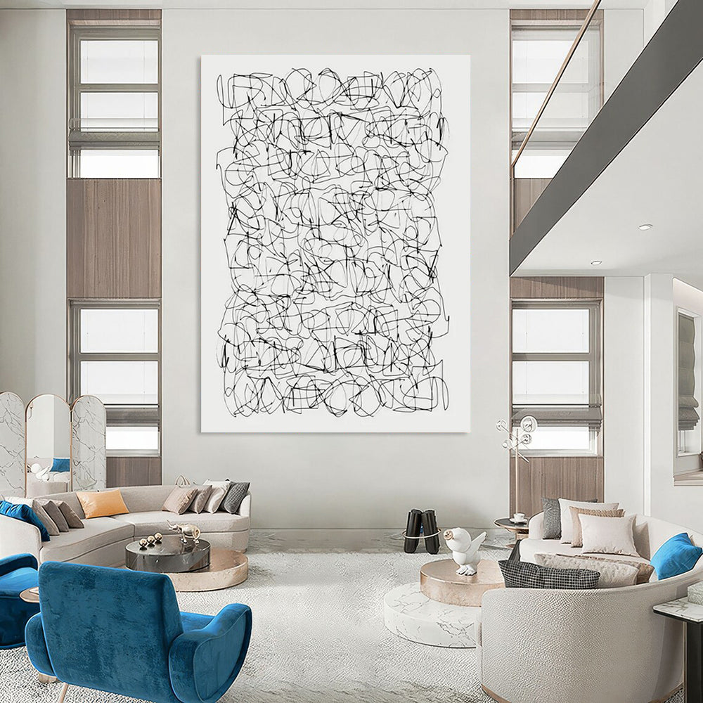arge-Scale Hand-Painted Abstract Canvas for Entryway & Living Room LargeART2315